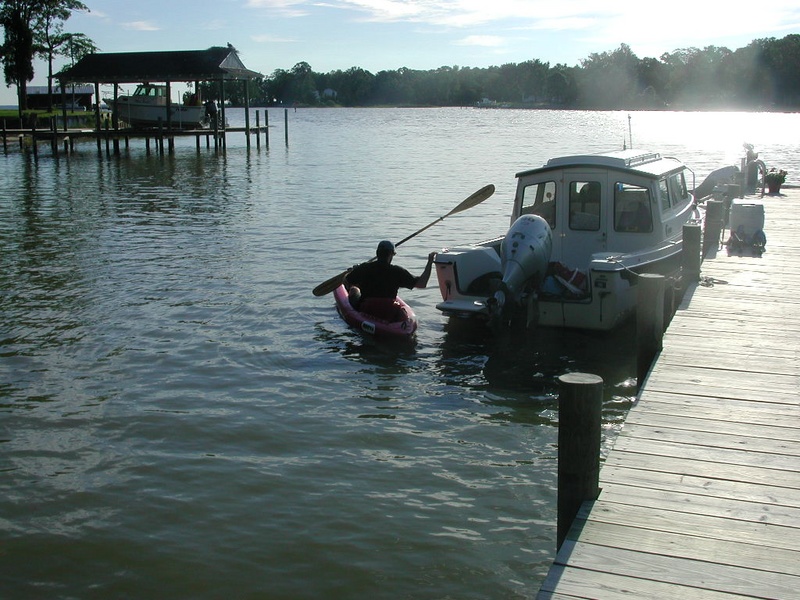 Tom Callahan (OTTER) gets underway Sunday AM to cruise the creek.