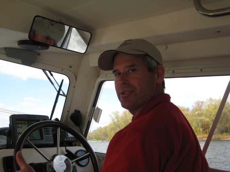 Tom taking his turn at the helm.