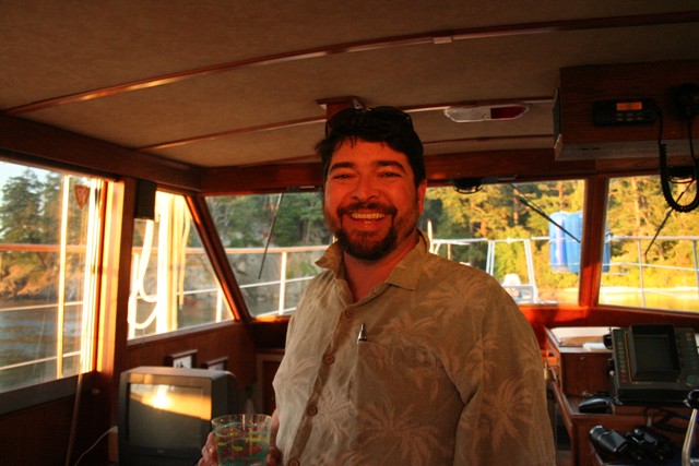 tommy on his parents boat