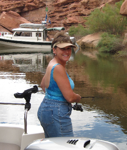 Toni Fishing at Cedar Canyon 9-16-09.Sized