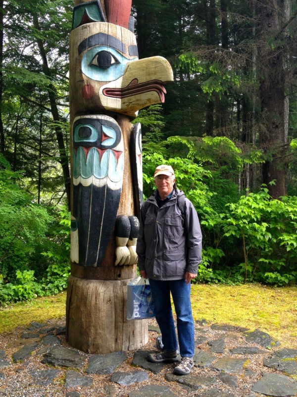Totem Bight State park and the Potlatch park next door were our favorites.  The convenient (and cheap) bus goes to both. (The stop was just after Walmart...you can see the bag Casey is holding with our new Pur water filter pitcher!)