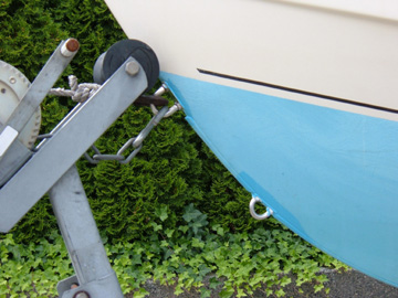 Towing Eye added right at the water line. Factory Bow Eye was too high for towing