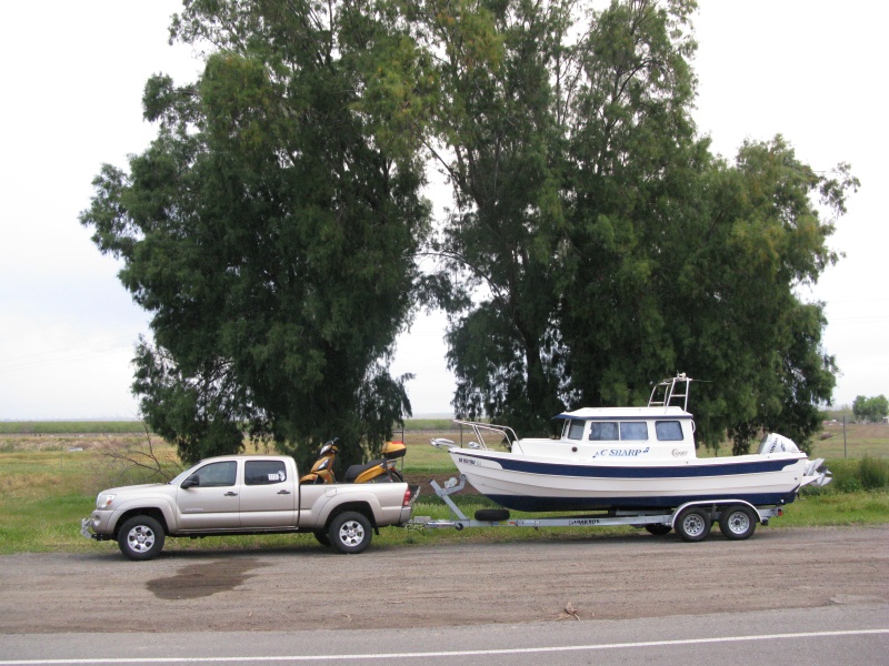 Toyota Tacoma V6 towed it just fine from AZ to WA