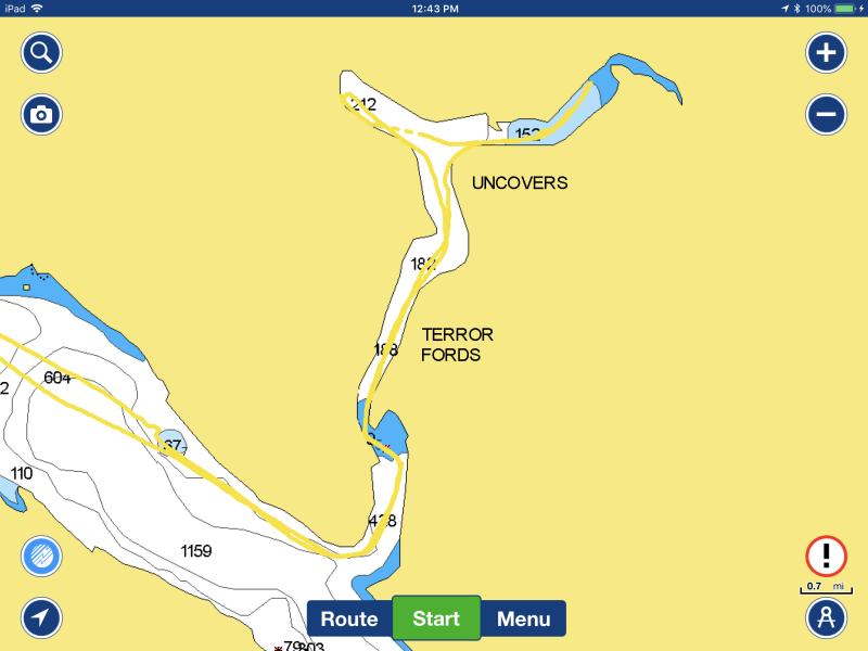 Tracks Fords Terror.  This chart & others show very little detail on how to passage safely.