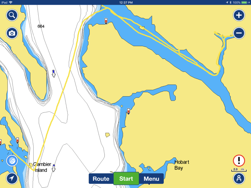 Tracks from Gambier Bay anchorage to Fords Terror anchorage