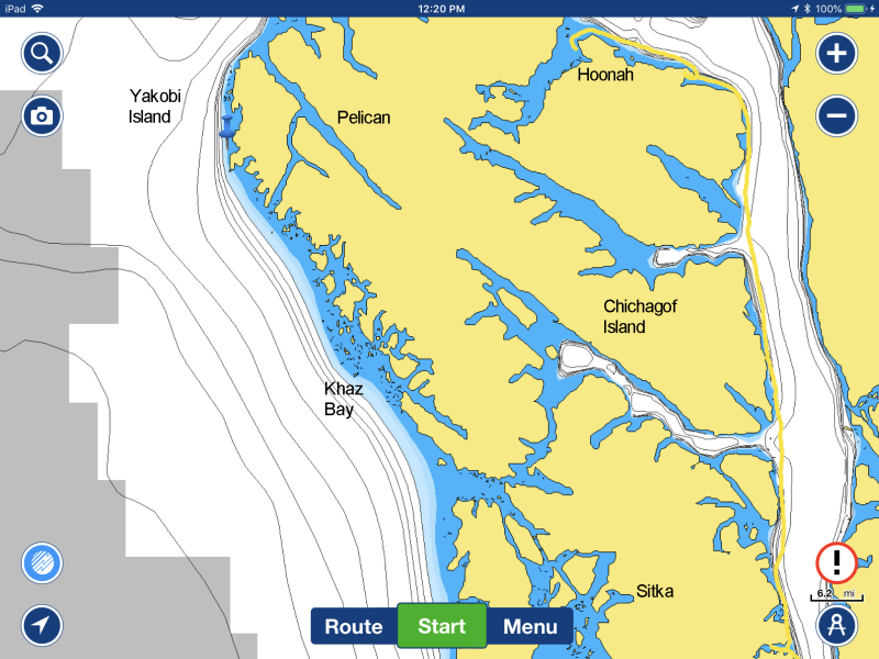 Tracks from Hoonah to Baranof Warm Springs Bay