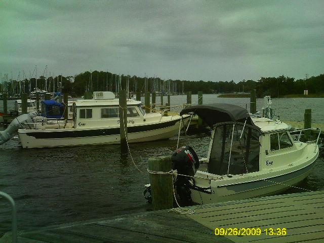 Tracy and Larry's 25 foot C-Dory and Dan and Judy's 16 foot C-Dory.