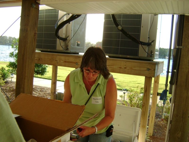 Tracy working hard