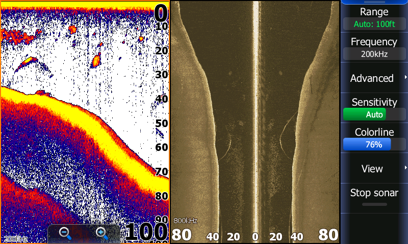 Traditional (left), Side Scan (right)