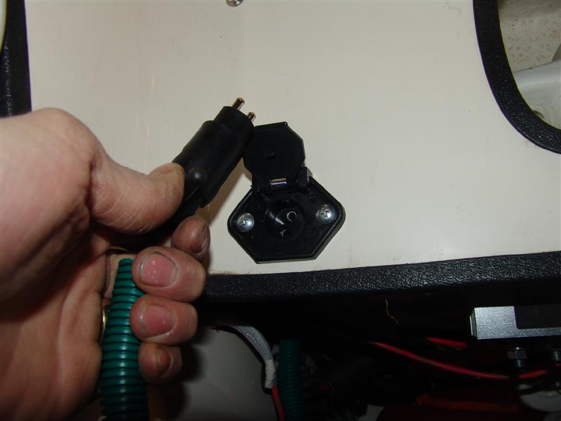 Trolling motor disconnect.