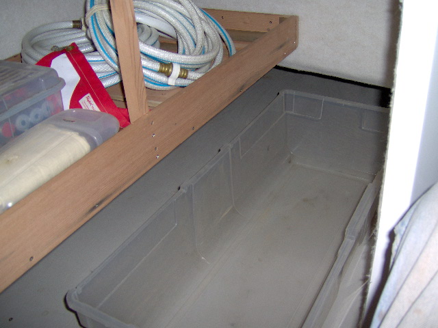 Two slidein plastic bins fit under and will shuffle
