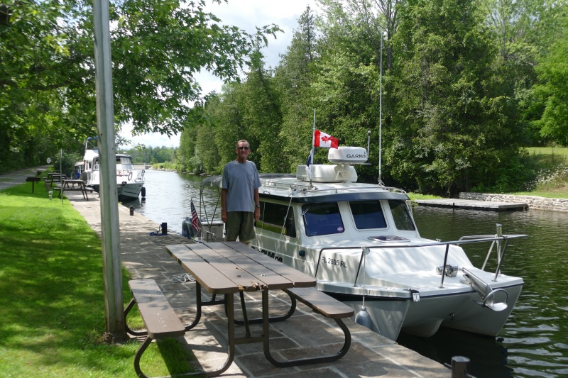 Typical lock 'wall' for overnight docking.  All have bathrooms, few have 'hydro' at $9.80 extra, few have water at wall, none have showers.  We had seasonal 'locking' unlimited pass but not seasonal 'mooring' (docking) pass for Parks Canada.  Also covers docking at their National Parks, which are beautiful.