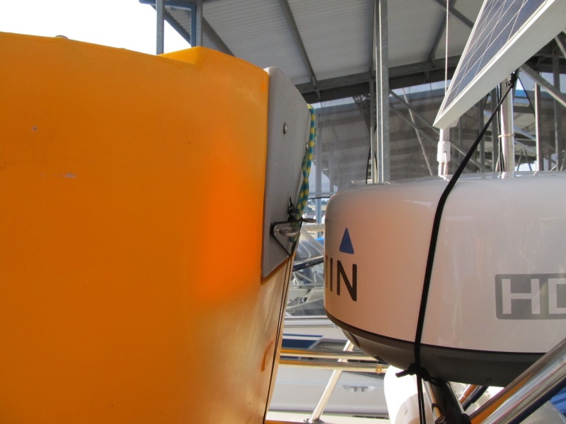 typical radome clearance.  There is a strap at the front to keep it from getting closer on the move