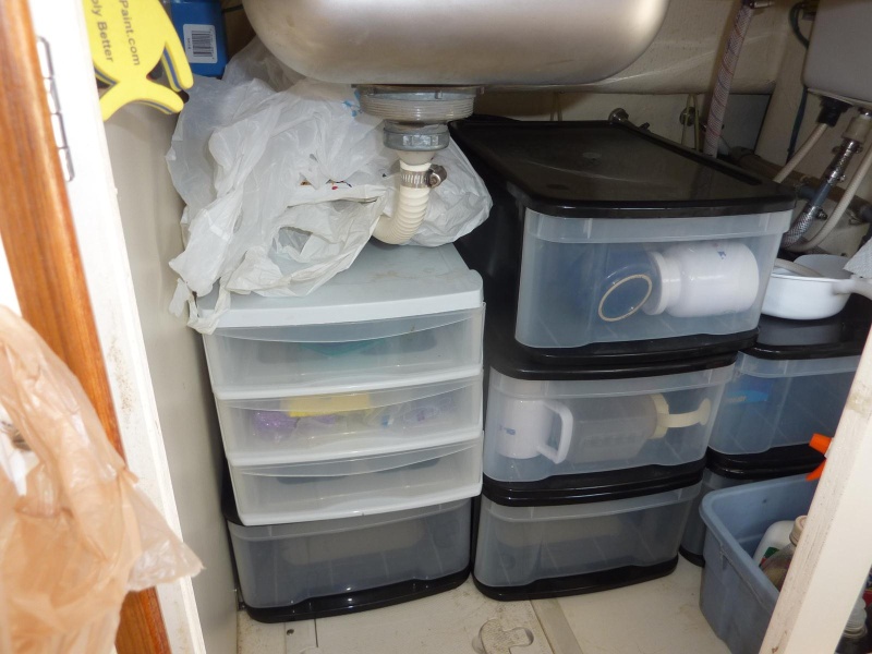 Under sink storage.  Removable for below deck access.