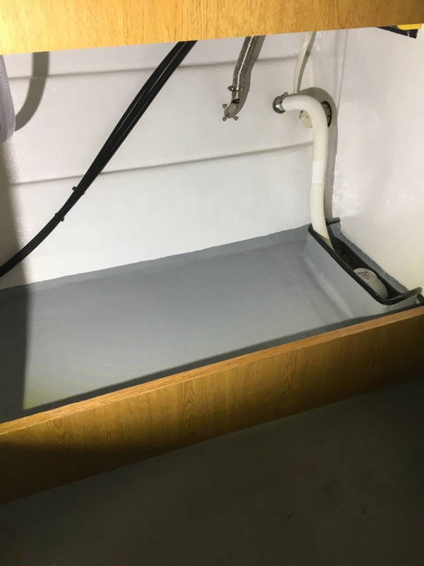 Under the sink.