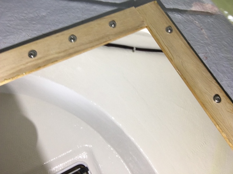Underside view of cleat installation.