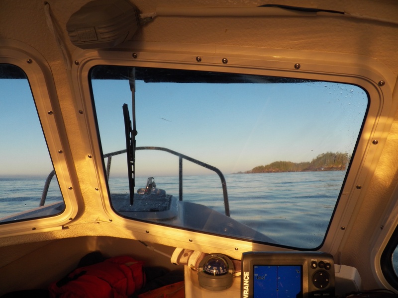 Up the next morning and past the Spanish Island Group towards Yuquot (called "Friendly Cove" by Captain James Cook).  That is Yuquot Point in the distance.