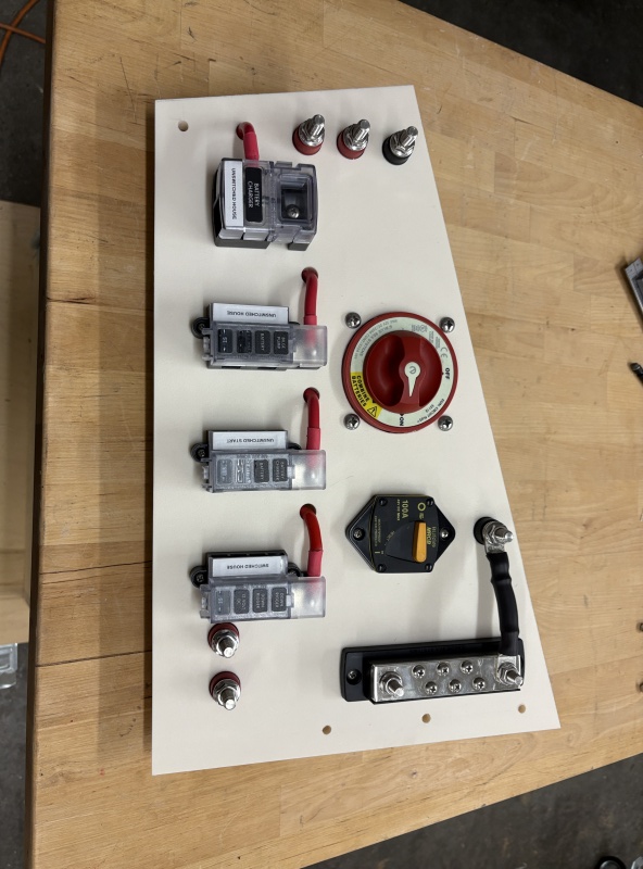 Upgraded transom electrical panel (front)