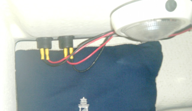 V-berth view of 12V power outlets.(25SEP10)