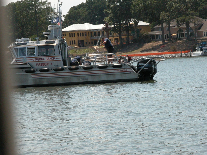 Va.Beach Fireboat #1 on scene with dewatering equipment, 4 teens transferred to Fireboat #1 and tows the jetski back to its home dock.