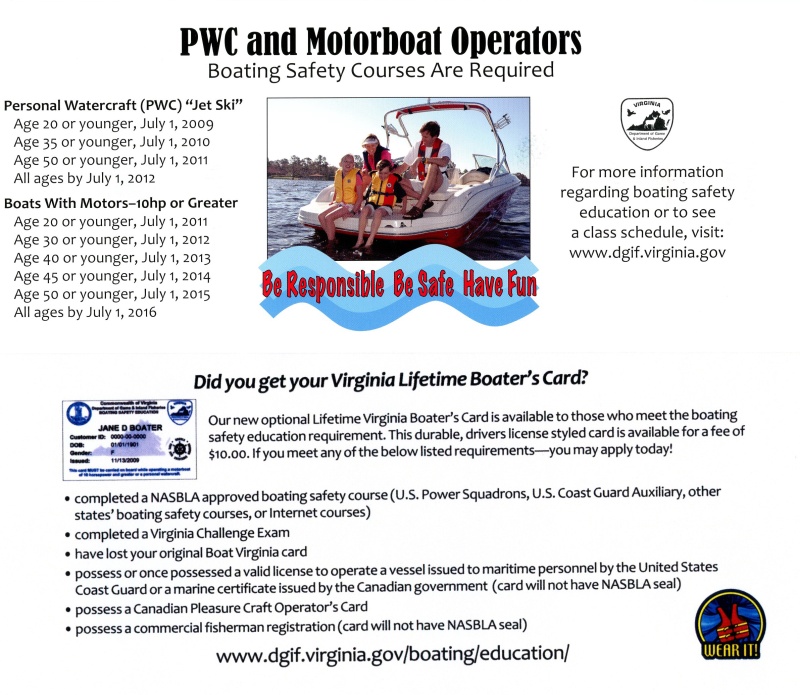 VA Boating requirements
