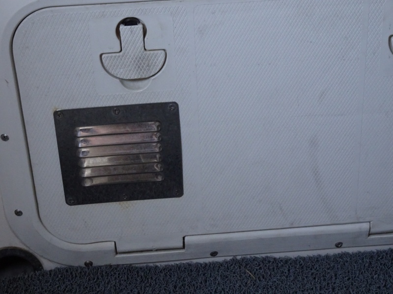 ventilation to each locker under splash well.  Solar vent over port aft deck to ensure constant air circulation