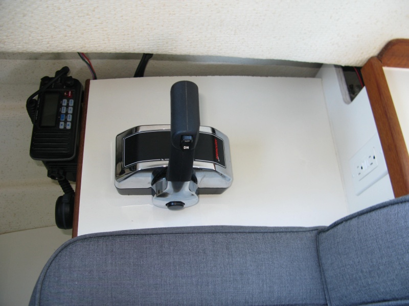 VHF, engine controls, stbd 120V outlet