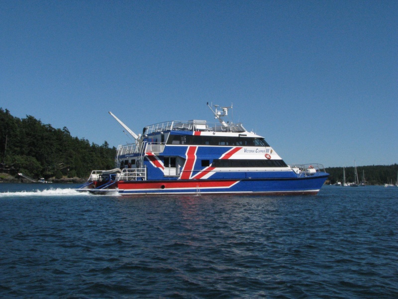 Victoria Clipper, stealth boat, cruise at about 30+ knots and hardly visible on radar.  They do have AIS active.