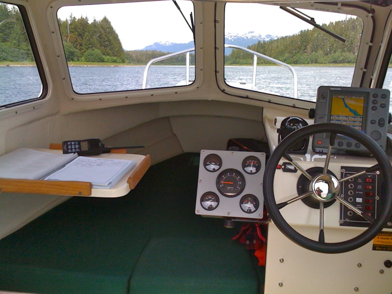 View from helm heading out.