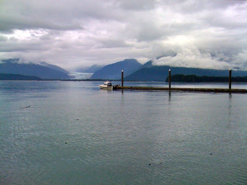 View of Mendenhall Glacier from Fritz Cove (North Douglas boat ramp).