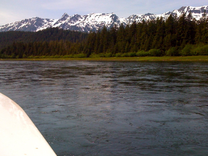View of mountains on west side of inlet.
