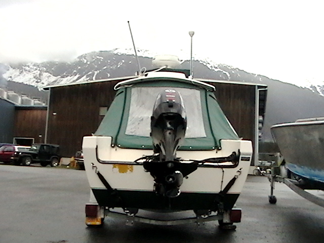 View of Transom before swim platform & kicker installed