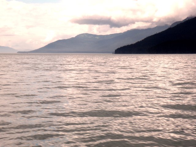 View of waves mid channel looking northward