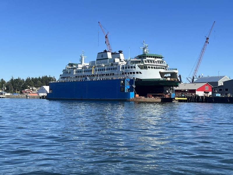Washington State Ferry in Dry Dock in Anacortes