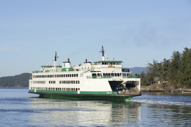 Washington State Ferry leaving Friday Harbor