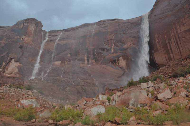 Water cascading everywhere