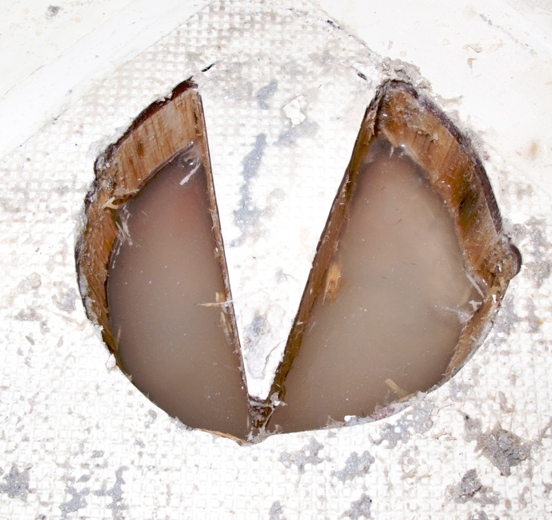 Water in aft inspection hole