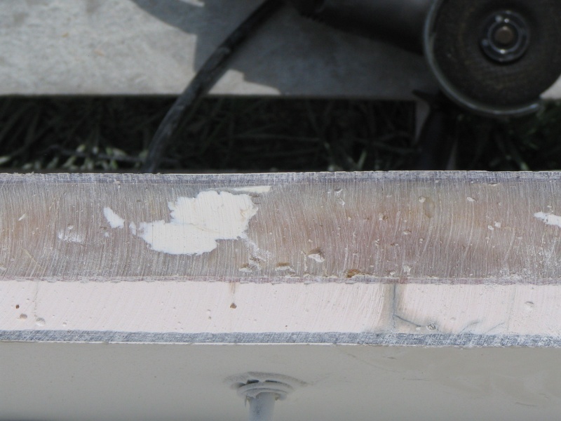 water perking up through crack in filler