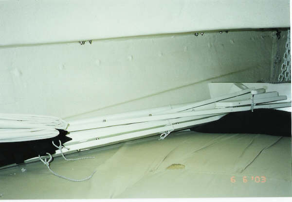 We can store the parts for the top in the V-berth.