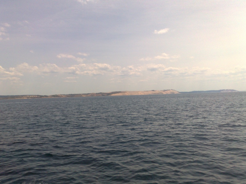 We heard there were some really big sand dune on Lake Michigan, this is sleeping bear from about 4 miles off shore.  We decided to turn in to see how big it really is