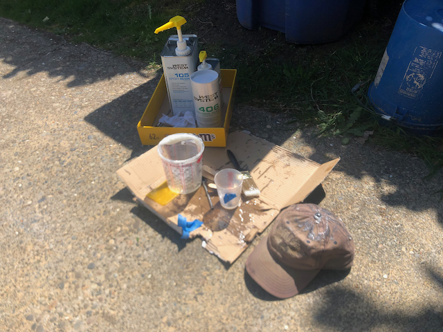West System Epoxy for the win. Did ruin a hat but saved my bald head from epoxy drippings from the repairs.