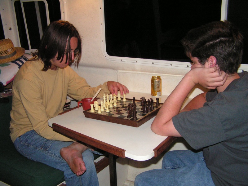 What the kids did during the 'big blow' and waves -- trying to keep their minds off the howling.