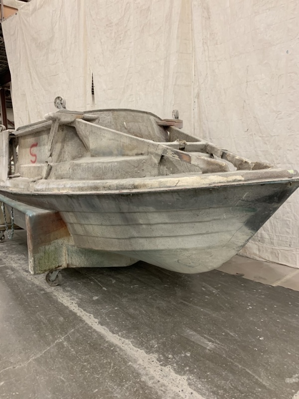 When the two parts are glassed together they are reassembled as one piece in the hull and deck molds together.