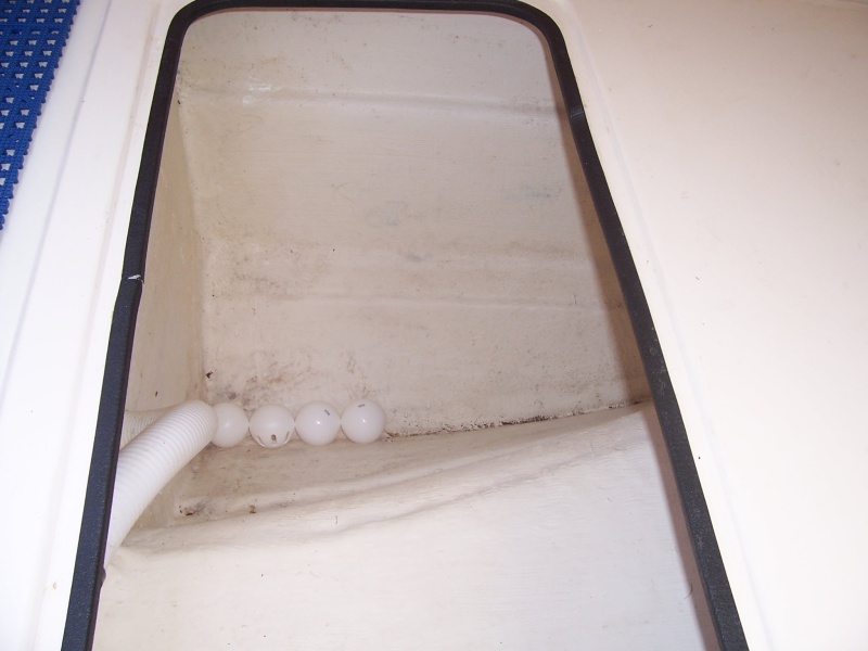 Whiffle balls in the hold, to keep lines and drogue out of condensate