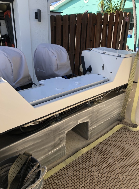 White gel coating w/ aluminum fiddley rails.