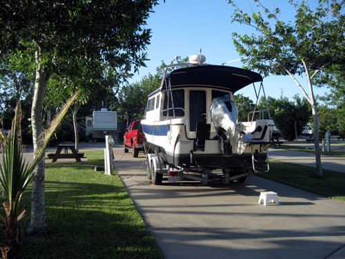 Wild Blue in an RV park in Victoria, TX