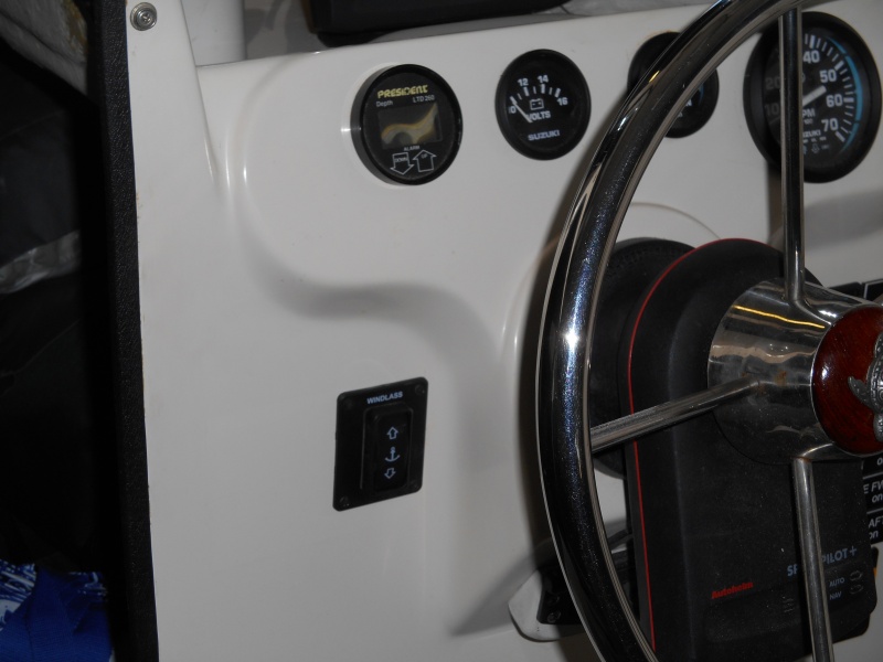 Windless switch mounted at helm.