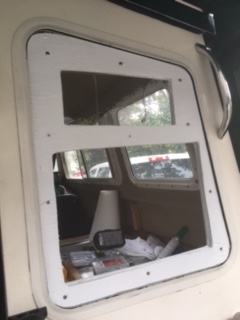 Window frame from outside now painted