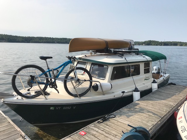 With mountain-bike for canal trails/parks