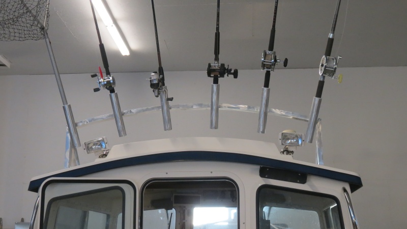 With poles and net.